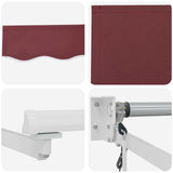 Electric Retractable Awning Burgundy and White 3 x 2 m 3419878