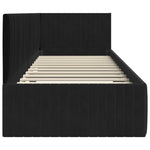 Corner Bed Frame with Headboard Black 80 x 200 cm Velvet 42016251