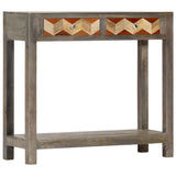 ZNTS Console Table Grey 86x30x76 cm Solid Mango Wood 282737