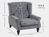 Wingback Accent Chair, Retro Upholstered Button Tufted Occasional Chair for Living Room and Bedroom, T3398P423089