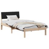 Bed frame Brown and black 90 x 190 cm Solid pine wood 878716