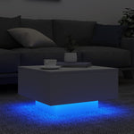 ZNTS Coffee Table with LED Lights White 55x55x31 cm 836574