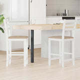 Dining Chairs 2 pcs White 40 x 47.5 x 99.5 cm Solid Rubber Wood 42020472