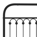 Metal Bed Frame without Mattress with Footboard Black 75x190cm 376608
