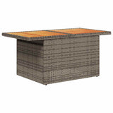 8 Piece Garden Sofa Set with Cushions Brown Poly Rattan Acacia 3328041