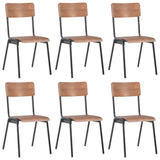 Dining Chairs 6 pcs Brown Plywood 278798