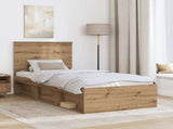 Bed Frame Artisian Oak 90 x 190 cm Solid Pine Wood 3411072