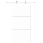 Sliding Door White 102.5x205 cm Tempered Glass and Aluminium 155206