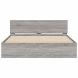 Bed Frame with Headboard and LED Grey Sonoma 150x200 cm King Size 3207607