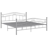 Bed Frame Grey Powder-coated metal Double Durable Bed Frame 325002