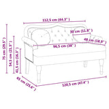 Chesterfield Bench Cream 120.5 x 65 x 75 cm Faux Leather 42019280