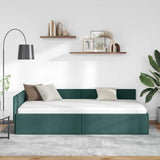 Corner Bed Frame Dark Green 90 cm x 190 cm Velvet 42016039