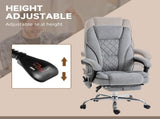 Massage Office Chair, Heated Reclining Computer Chair with Adjustable Height and Footrest, Grey T3398P377447