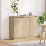 LED Sideboard Sonoma Oak 90 x 32 x 75 cm Engineered Wood 869676