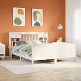 Bookcase Bed without Mattress White 180x200 cm Super King Solid Wood Pine 3323135