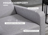 Linen-Look Boxy Armchair - Light Grey T3398P342985