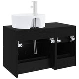 Bathroom Furniture Set 2 pcs Black Oak Engineered Wood 3403985