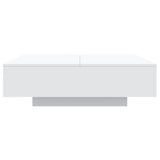 Coffee Table with LED Lights White 100x100x31 cm 836602