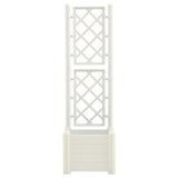Garden Planter with Trellis 43x43x142 cm PP White 313979