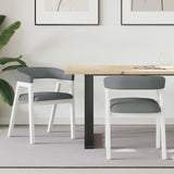 Dining Chairs 2 pcs White 54 x 57 x 73 cm Solid Rubber Wood 42020424