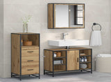 Bathroom Furniture Set 3 pcs Artisan Oak Engineered Wood 3402525