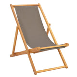 Beach Chair Taupe Solid Teak Wood 42032662