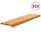 Stair Treads 20 pcs Light Brown 100x30x2 cm Solid Wood Oak 3283010