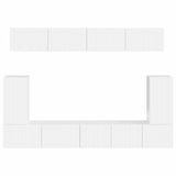 TV Cabinet Set 5 pcs High Gloss White Engineered Wood 3409091