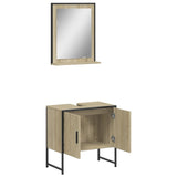 ZNTS 2 Piece Bathroom Cabinet Set Sonoma Oak Engineered Wood 3214335