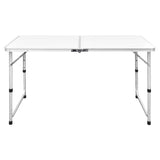 Foldable Camping Table Height Adjustable Aluminium 120 x 60 cm 41325
