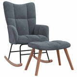 Rocking Chair with Footstool Dark Grey Velvet 42022454