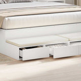 Bed Drawers White 150 x 36.5 x 16.5 cm Engineered Wood 866955