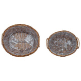 Planter Basket with Storage 2 pcs Brown Lacak Rattan 42020964