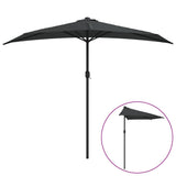 Garden Parasol with Aluminium Pole Anthracite 270x144 cm Half 44589
