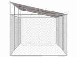 Dog Cage with Roof Silver 600 x 200 x 256 cm Steel and PE 3368302