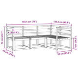 Outdoor Sofa Set 4 pcs White 185.5 x 126.5 x 73 cm 3387543