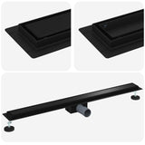 2 in 1 Shower Drain Black 100 cm Stainless Steel 304 42015948