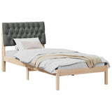 Bed Frame with Upholstered Headboard Brown 90 x 200 cm 878845
