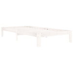 Bed Frame without Mattress White Solid Wood Pine 100x200cm 810356