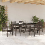 Garden Dining Set 7 pcs Brown Poly rattan 3334867