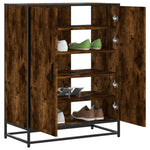 Shoe Cabinet Smoked Oak 75x38x97.5 cm Engineered Wood and Metal 3300867