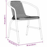 Garden Dining Set 3 pcs Black Powder-Coated Steel 3379380