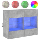 TV Wall Cabinet with LED Lights Concrete Grey 78,5x30x60,5 cm 837102
