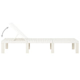 Sunlounger White Plastic 195 x 65 x 32 cm Adjustable Backrest 315826