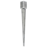 Ground Spikes 12 pcs Silver 9x9x90 cm Galvanised Steel 145418