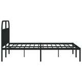 Metal Bed Frame without Mattress with Headboard Black 160x200cm 353638