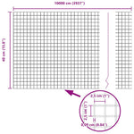 Welded Wire Fence Grey 0.4 x 100 m Steel 42005272