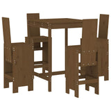 5 Piece Garden Bar Set Honey Brown Solid Wood Pine 3157772