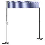 Free Standing Awning Blue and White 300x300 cm Fabric and Steel 368931