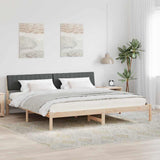 Bed frame Brown and dark grey 200 x 200 cm Solid pine wood 3394349